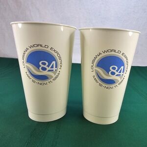 Louisiana World Exposition 1984 New Orleans Fair Souvenir Cups Set‎